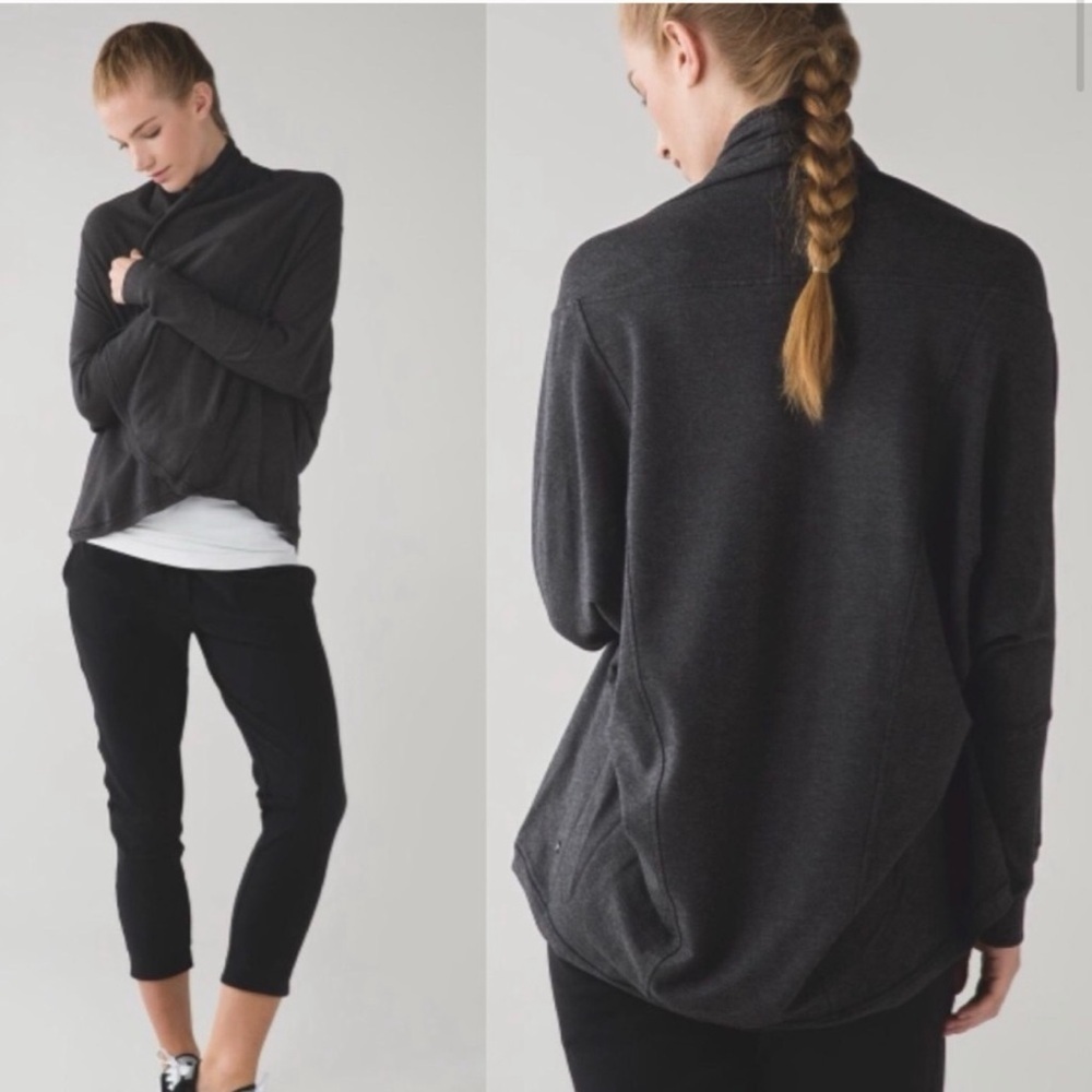 Lululemon To & Flow Gray Wrap Cardigan - Picture 2 of 13